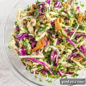 Crispy Chicken Cabbage Salad in a serving bowl.