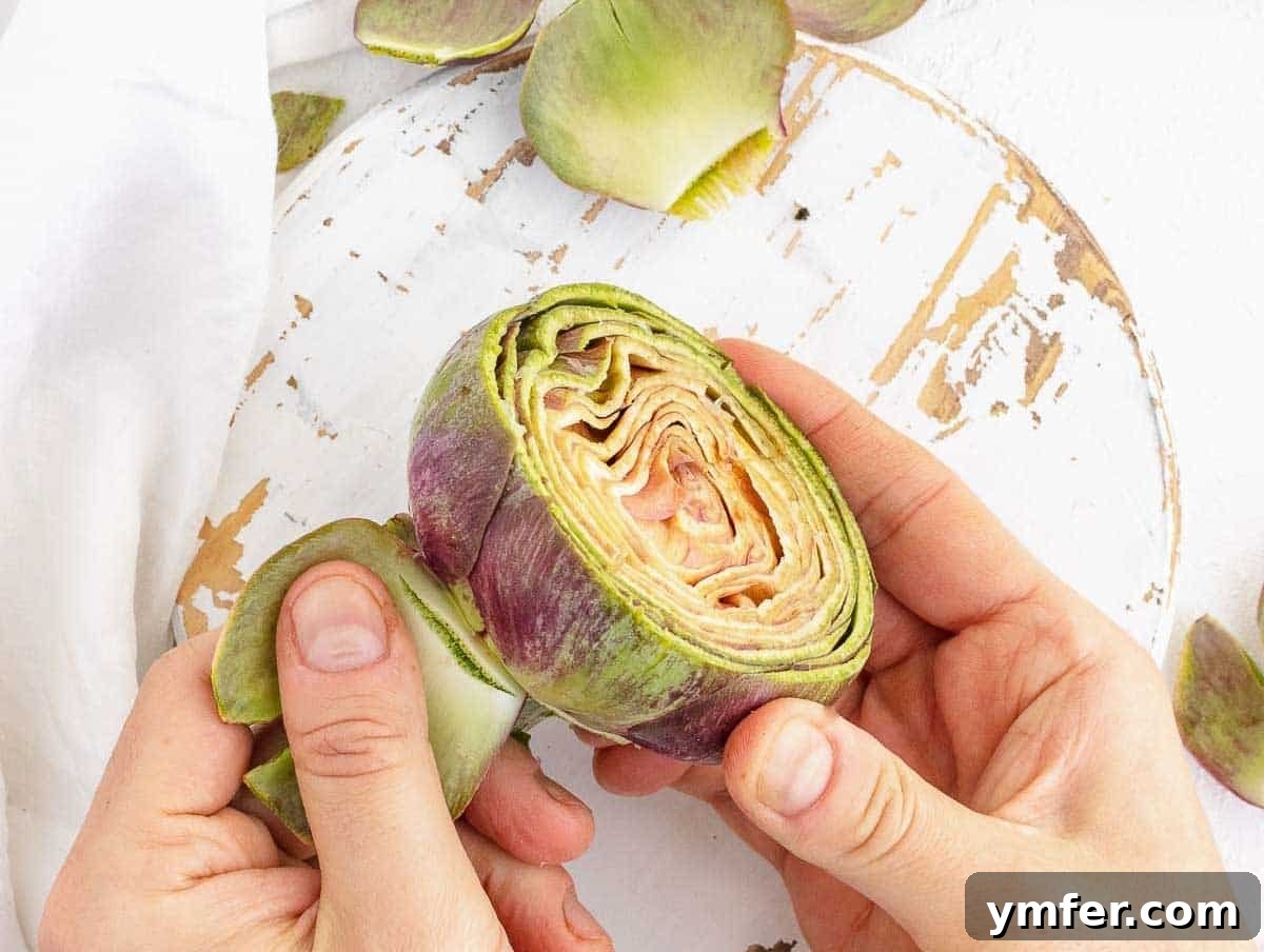 Simple Artichoke Recipes and Cooking Tips 6 removing outer leaves