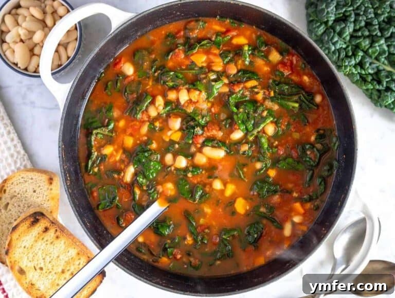 Heart-Smart Mediterranean Kale Soup 12 Step 3 Chopped kale added to simmering Mediterranean kale soup until tender and vibrant.