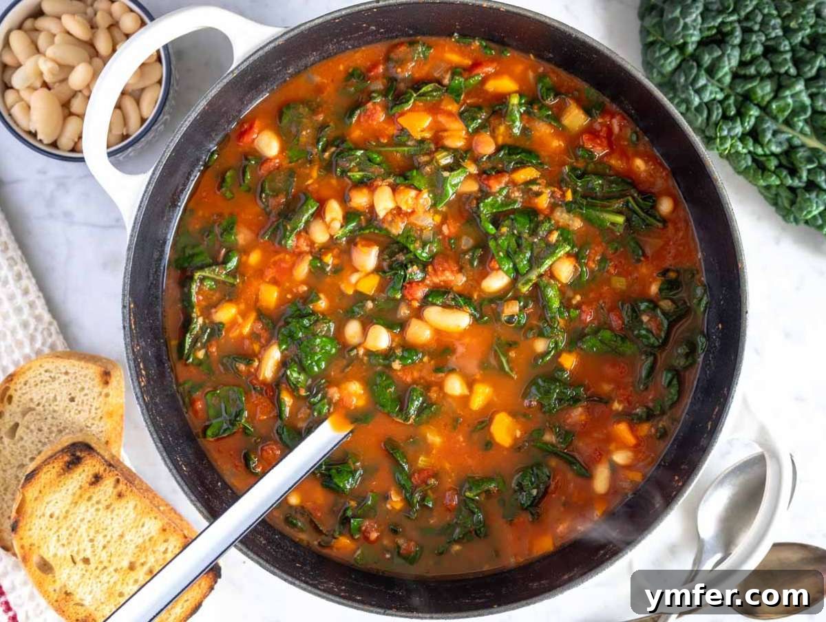 Heart-Smart Mediterranean Kale Soup 7 Step 3 Chopped kale added to simmering Mediterranean kale soup until tender and vibrant.