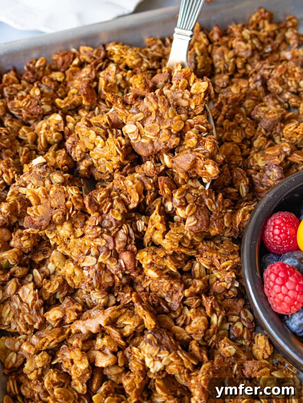 Wholesome & Crispy Granola: Oil-Free Clusters Done Right 2 Crispy oil free granola clusters showing texture and nuts for a healthy breakfast.