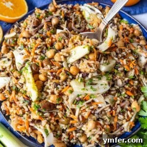 Mediterranean Wild Rice Salad for Healthy Meal Prep 9 Feature image close up of wild rice salad perfect for healthy meal prep lunches.