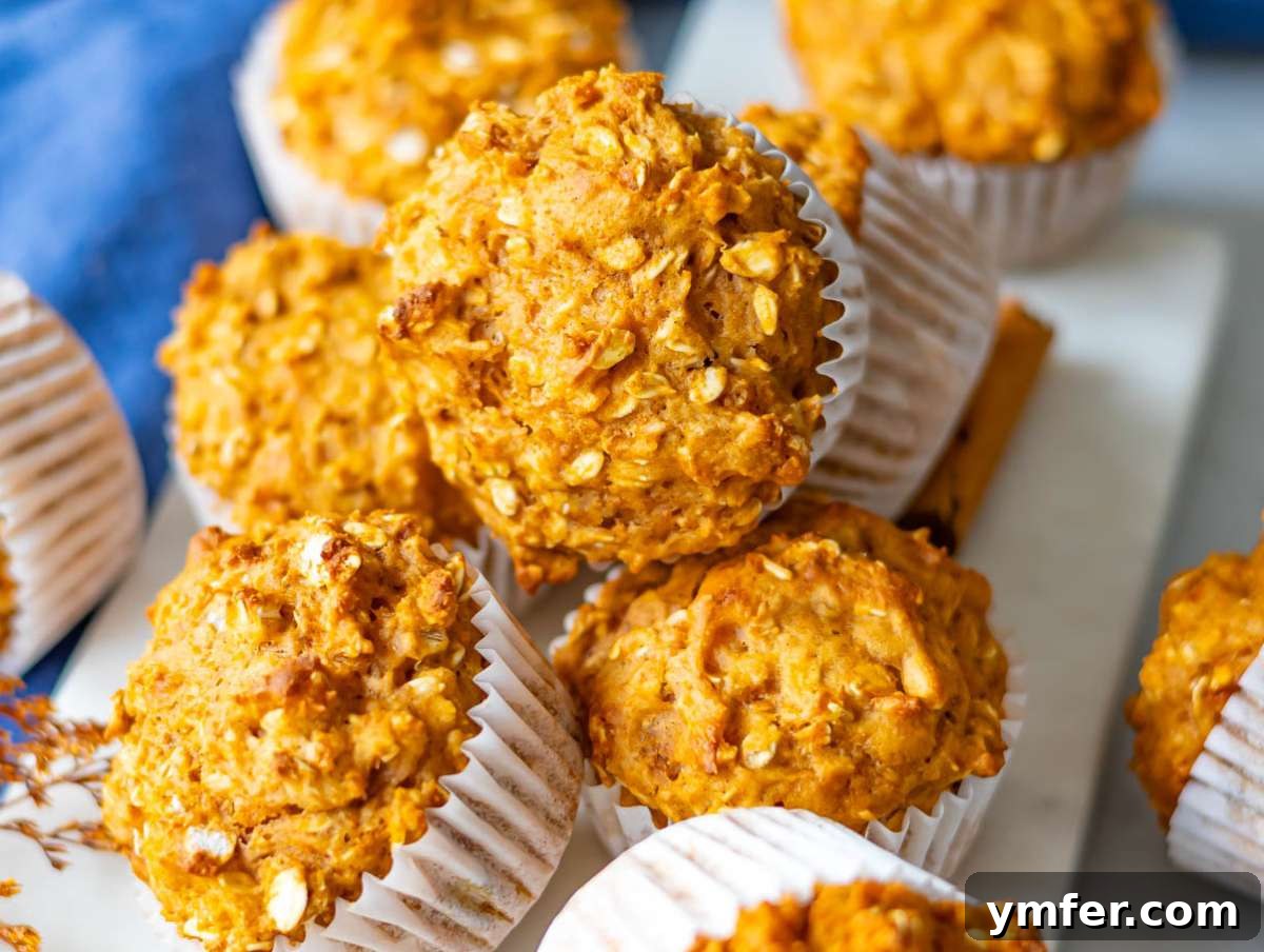 Wholesome Oil-Free Sweet Potato Oatmeal Muffins 9 Step 5 Freshly baked Healthy sweet potato oatmeal muffins ready for breakfast or snacks.