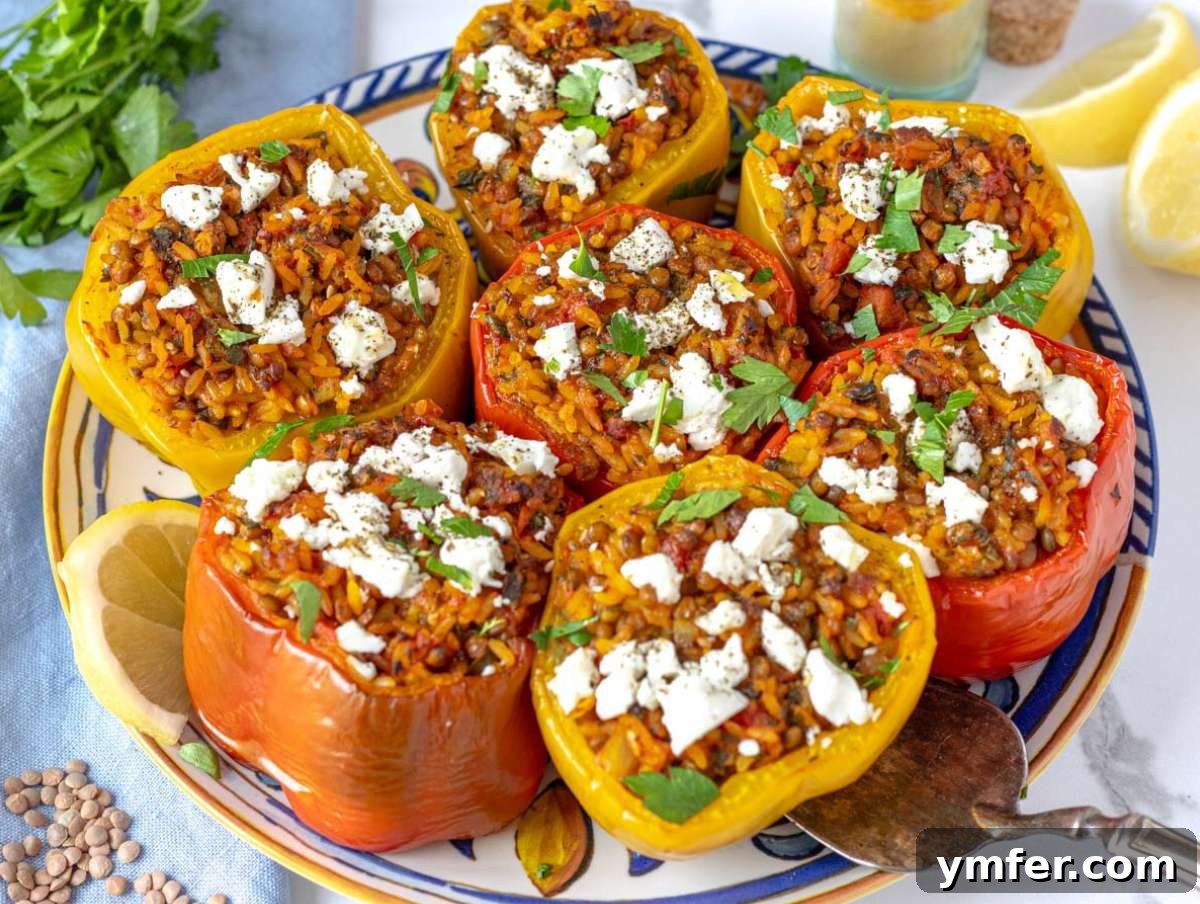25 Affordable and Healthy Mediterranean Diet Meals 23 Step 3 Serving colorful bell peppers stuffed with spiced rice and topped with feta.