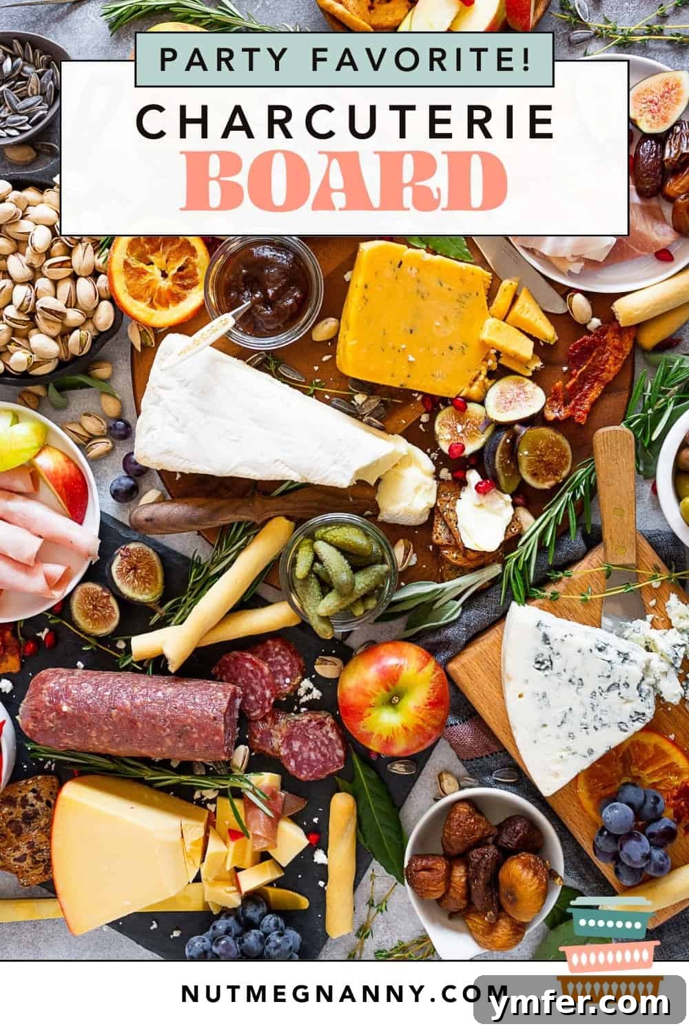 Fall Cheese Board pin for Pinterest, with a graphic overlay and inviting visual.
