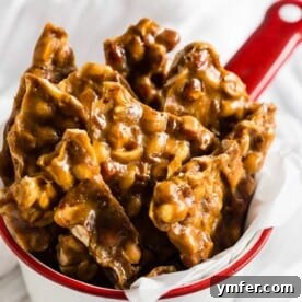 Homemade Maple Peanut Brittle, a perfect holiday candy for your cookie tray.
