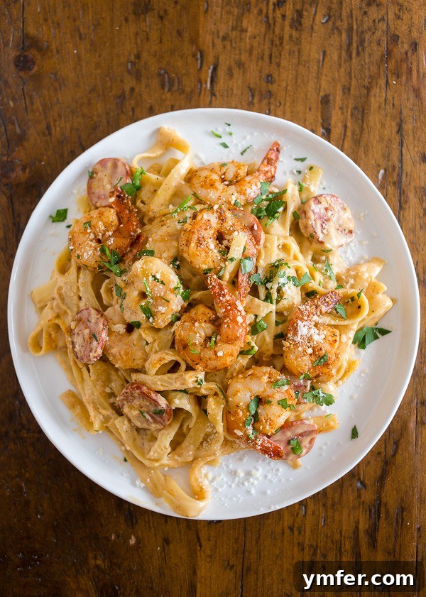 2017's Standout Content 3 Flavor-packed Cajun shrimp fettuccine alfredo, perfect for busy weeknights, featuring a creamy, spicy sauce and a delicious hint of andouille sausage.
