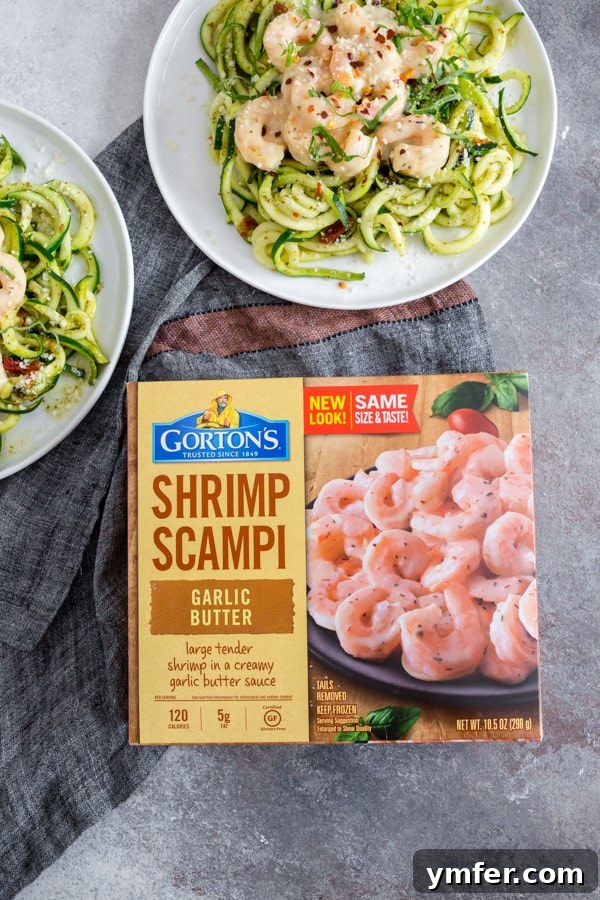 Vibrant Garlic Shrimp Pesto Zoodles 3 Close-up of garlic shrimp pesto zoodles, showcasing the texture of the zucchini noodles and the luscious shrimp.