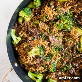 This easy beef and broccoli ramen noodles is a super tasty weeknight rush kind of meal. Rich and flavorful sauce tossed with marinated beef, broccoli and lots of ramen noodles. You'll love this simple and easy dish!
