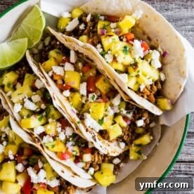 Ground Pork Tacos with Pineapple Salsa, a perfect blend of sweet and spicy flavors.