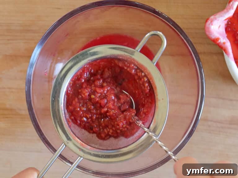 Sift with raspberry seeds