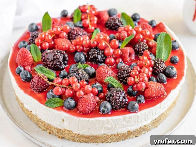 Vegan Cheesecake with forest fruit