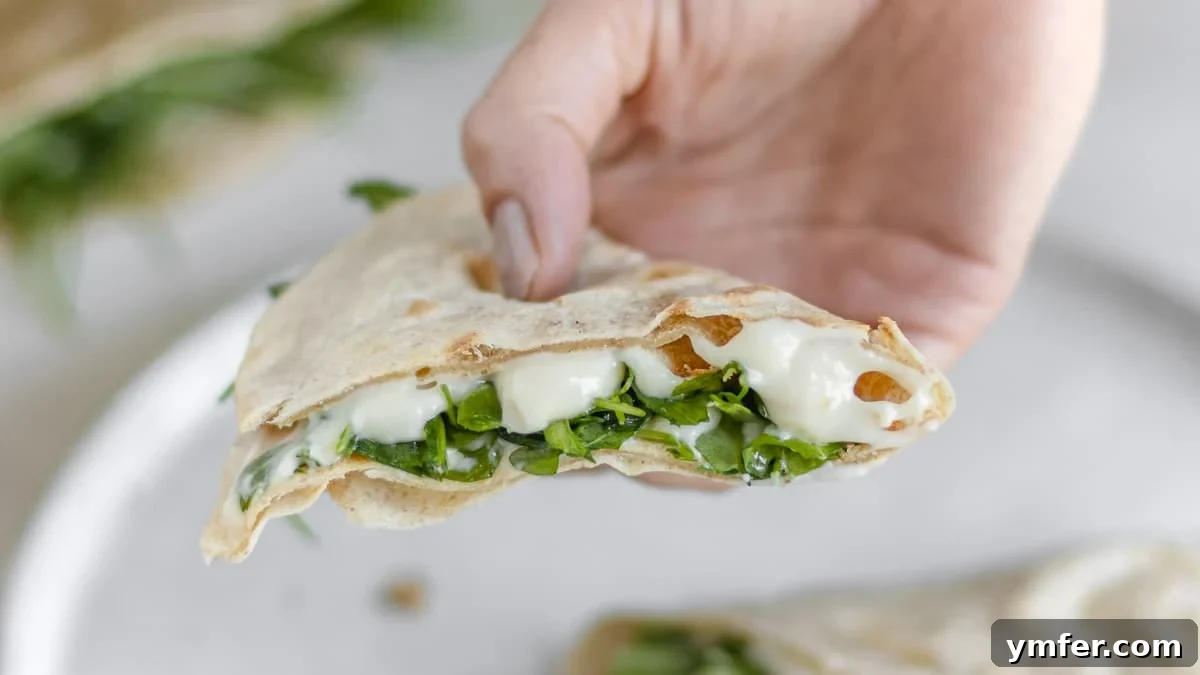 5-Minute Nut-Free Vegan Cheese Recipe 11 vegan piadina filled with stracchino-style vegan cheese and arugula