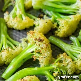 How to Roast Caulilini Baby Cauliflower close up shot