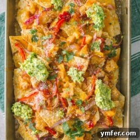 Sweet Heat Thai Chicken Nachos 6 sweet chili chicken nachos on a small sheetpan