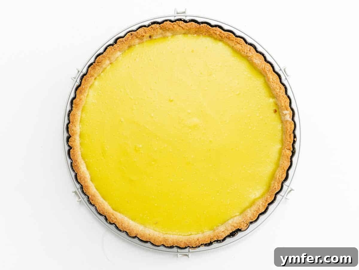 Luscious Vegan Lemon Tart 16 Lemon tart after baking