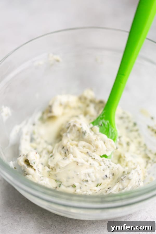 garlic herb compound butter in a bowl