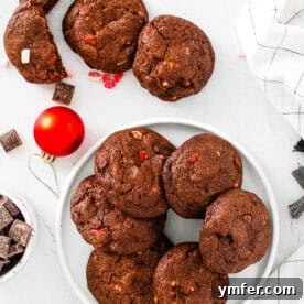 Peppermint Chocolate Bark Bites 6 A perfectly baked chocolate peppermint bark cookie, ideal for festive occasions.