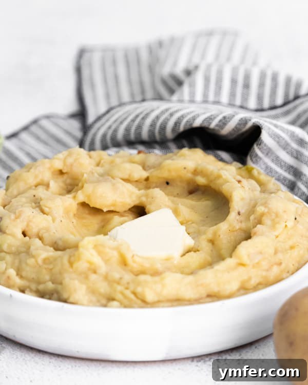 Creamy Instant Pot Colcannon 6 Overhead shot of Instant Pot Colcannon Potatoes in a rustic bowl, ready to be served.