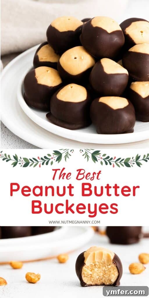 Ultimate Peanut Butter Buckeyes 12 A beautifully composed photograph of Peanut Butter Buckeyes, ready for sharing on social media or for a recipe card header.