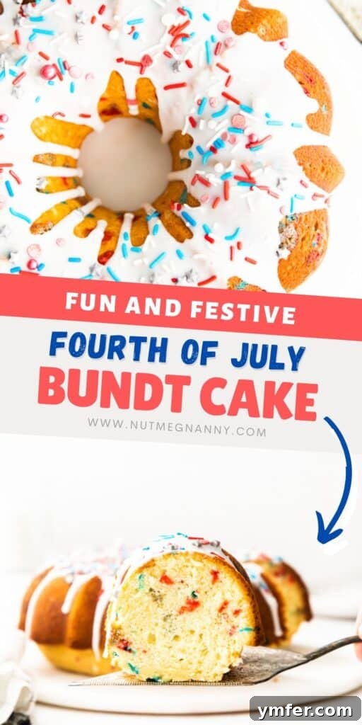 Red, White, and Bundt 8 A beautiful long pin image of the Fourth of July Bundt Cake, perfect for sharing on Pinterest.