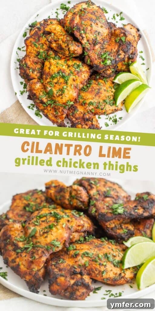 Bright Cilantro Lime Grilled Chicken Thighs 7 Grilled Cilantro Lime Chicken Thighs pin for pinterest.