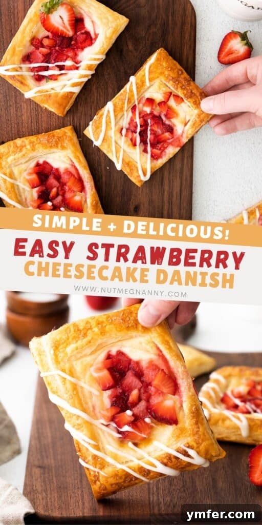 Creamy Strawberry Danish Delight 9 Easy strawberry cheesecake Danish image perfect for Pinterest sharing.