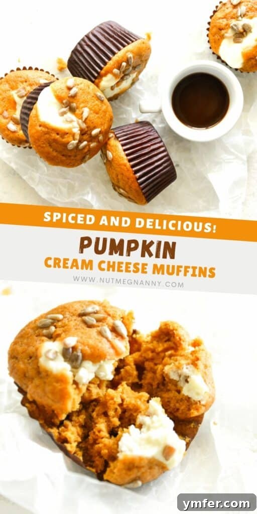 Heavenly Pumpkin Cream Cheese Swirls 9 Pumpkin Cream Cheese Muffins pin for pinterest.