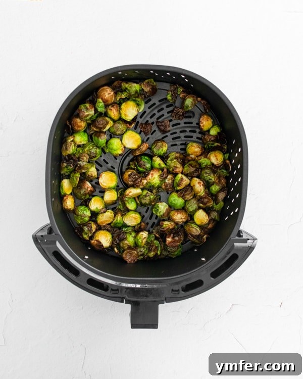 Crispy Air Fryer Brussels Sprouts 4 cooked Air Fryer Brussels Sprouts.