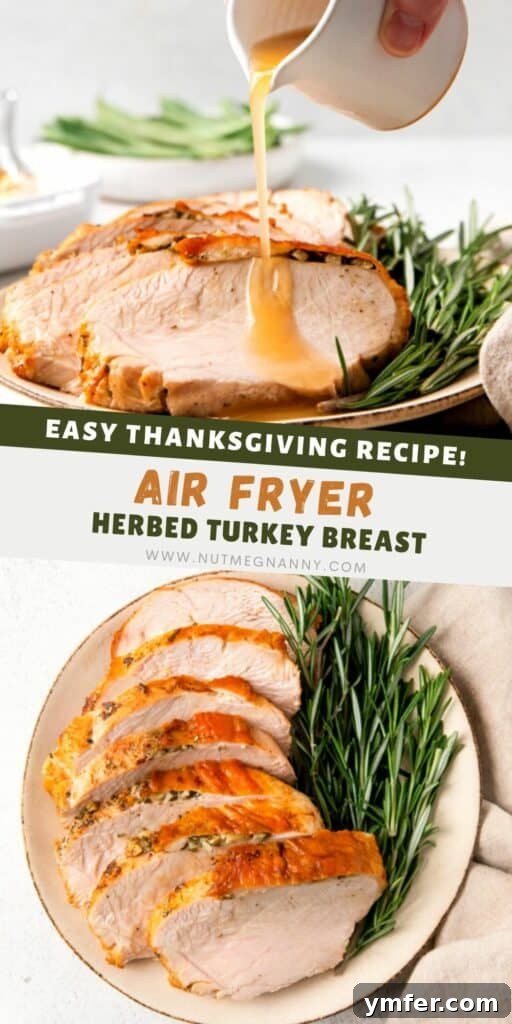 Perfectly Crispy Air Fryer Turkey Breast 10 Air Fryer Turkey Breast pin for pinterest.