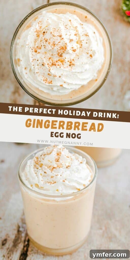 A beautifully composed shot of Spiced Gingerbread Eggnog, perfect for sharing on social media.