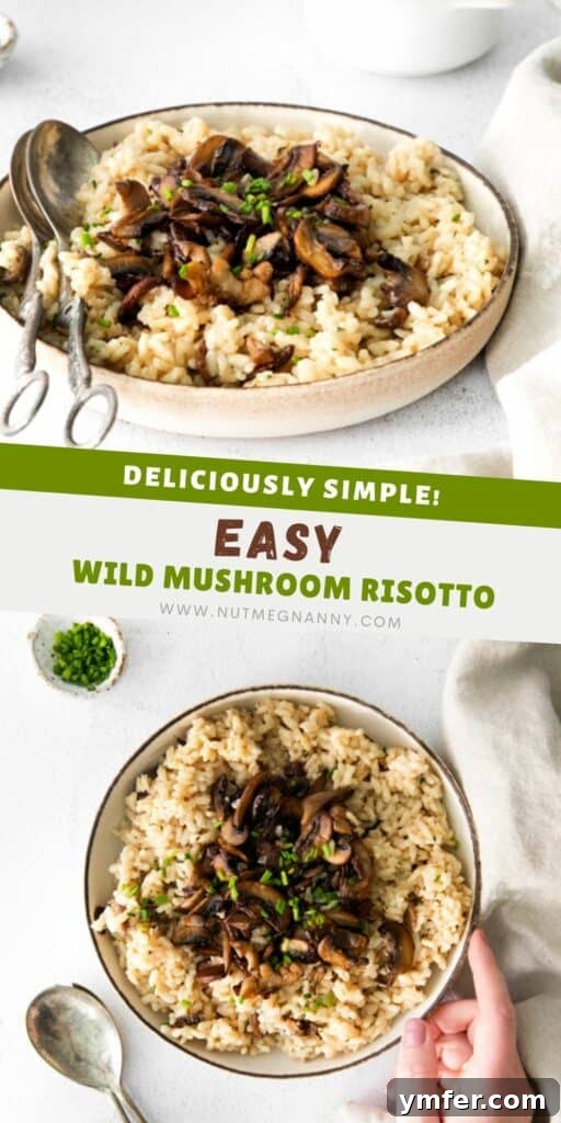 Earthy Wild Mushroom Risotto 8 A vibrant Wild Mushroom Risotto image designed for Pinterest, encouraging sharing and discovery.