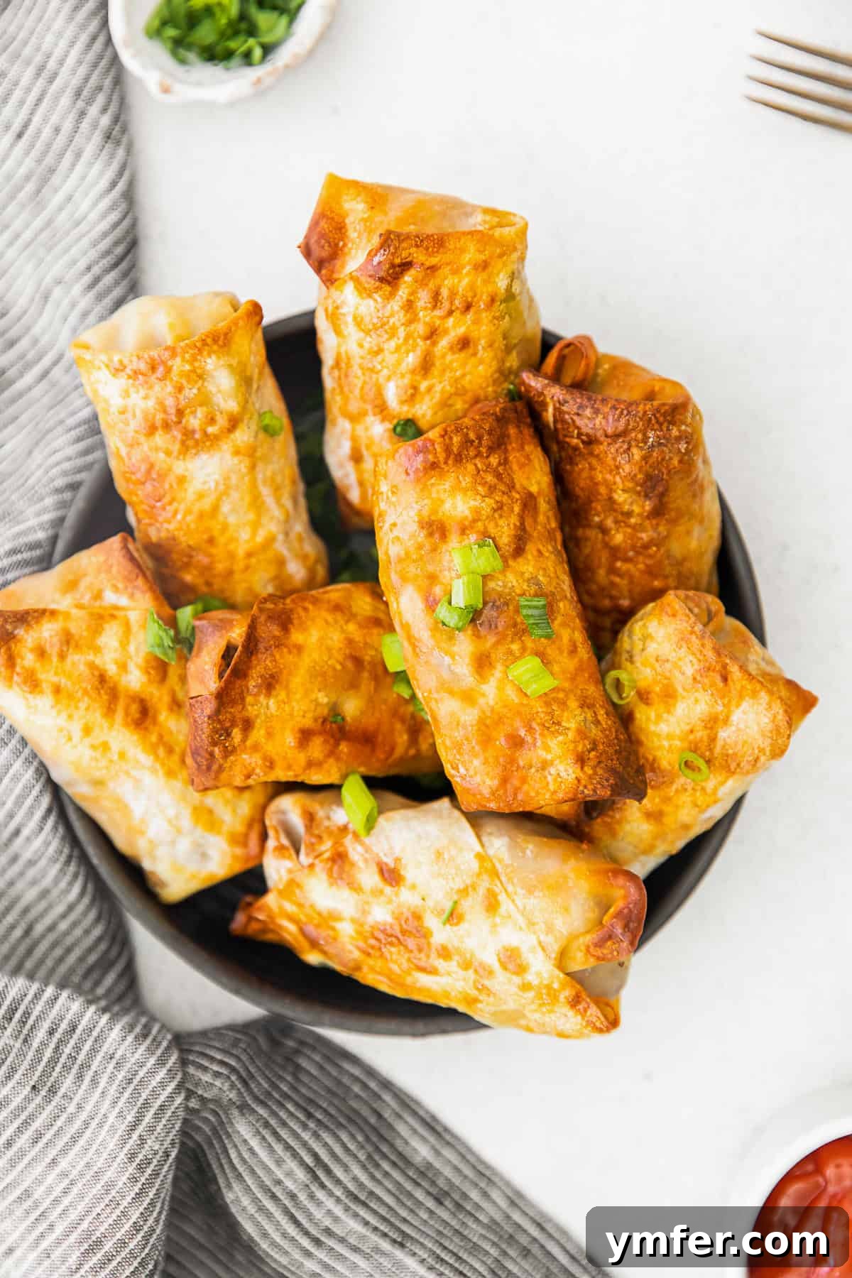 Crispy Air Fryer Cheeseburger Rolls 8 Air Fryer Cheeseburger Egg Rolls ina. bowl.