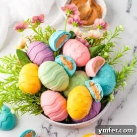 A finished homemade peanut butter egg, perfectly coated in candy melt.
