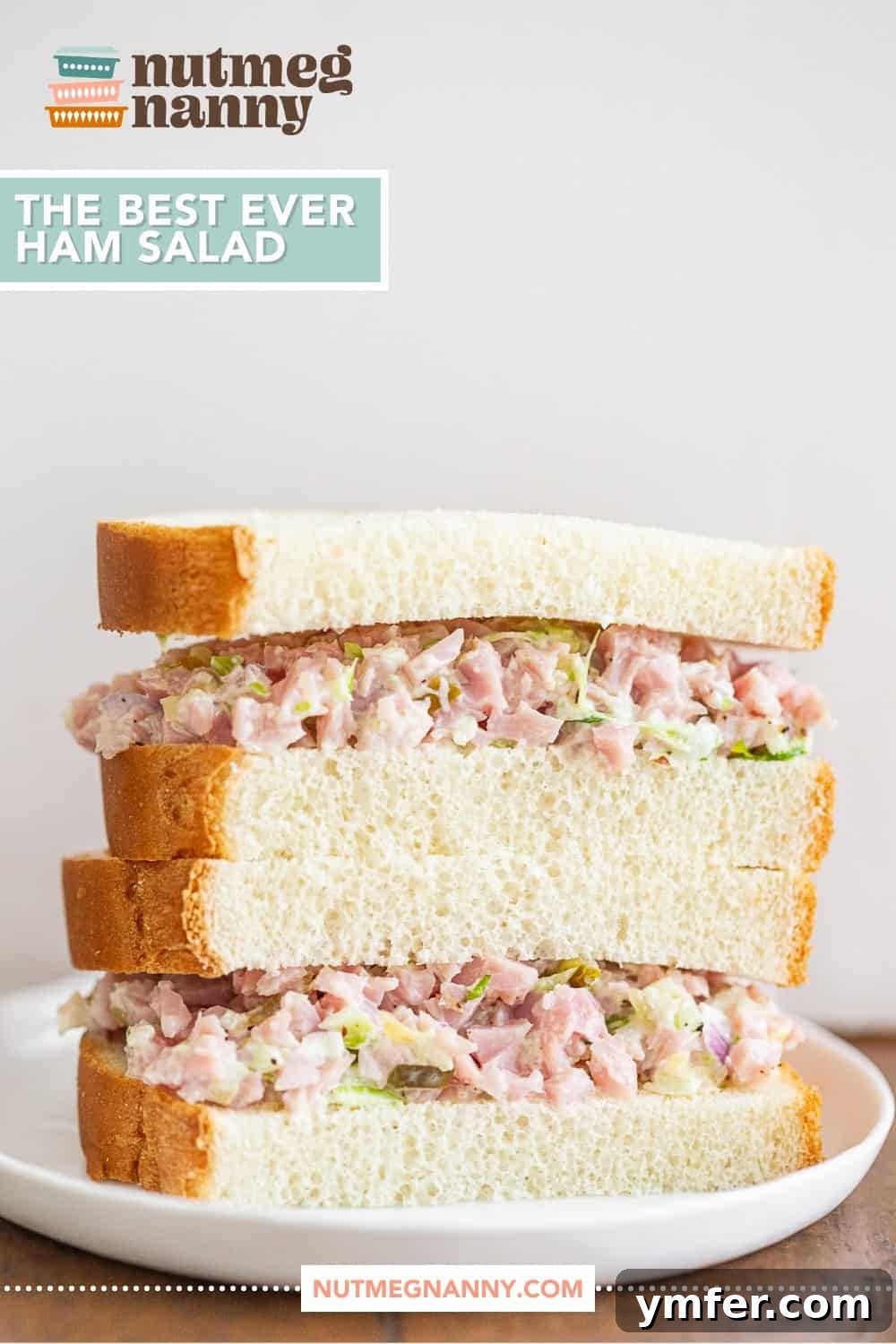 Homemade Ham Salad Perfection 9 Ham Salad Recipe pin for Pinterest.