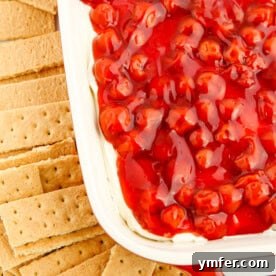 Luscious Cherry Cheesecake Dip 8 No-Bake Cherry Cheesecake Dip recipe card image