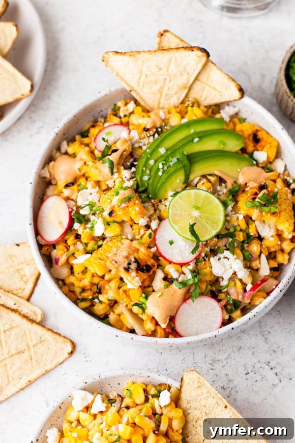 Charred Street Corn Fiesta 2 Grilled Mexican Corn Salad with vibrant colors