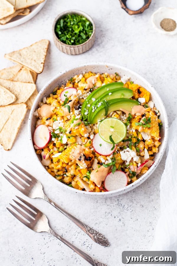 Charred Street Corn Fiesta 6 Large bowl of Mexican Corn Salad