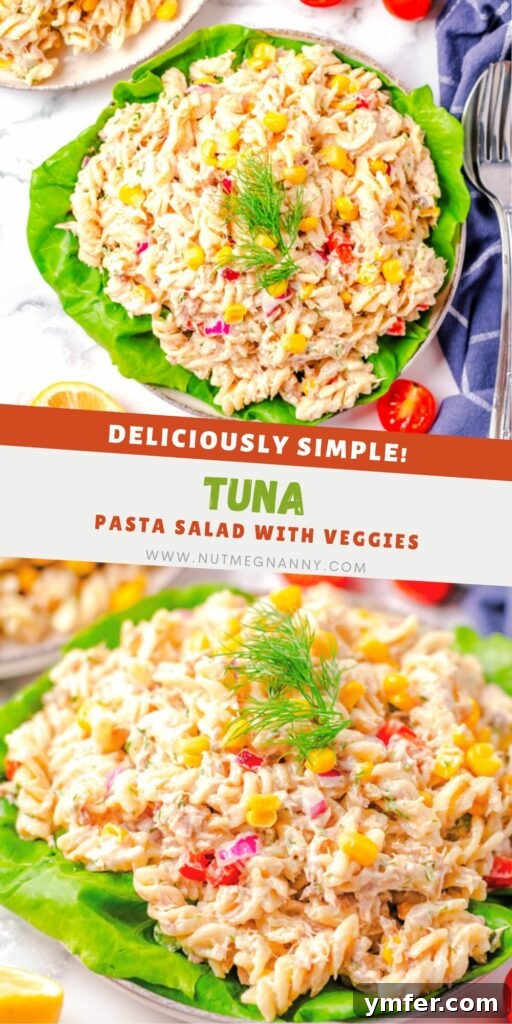 Tuna Pasta Salad pin for Pinterest.