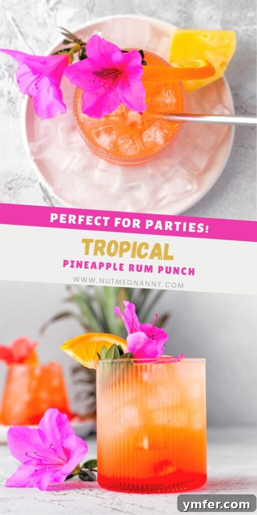Tropical Rum Delight 8 Pineapple Rum Punch pin for Pinterest.