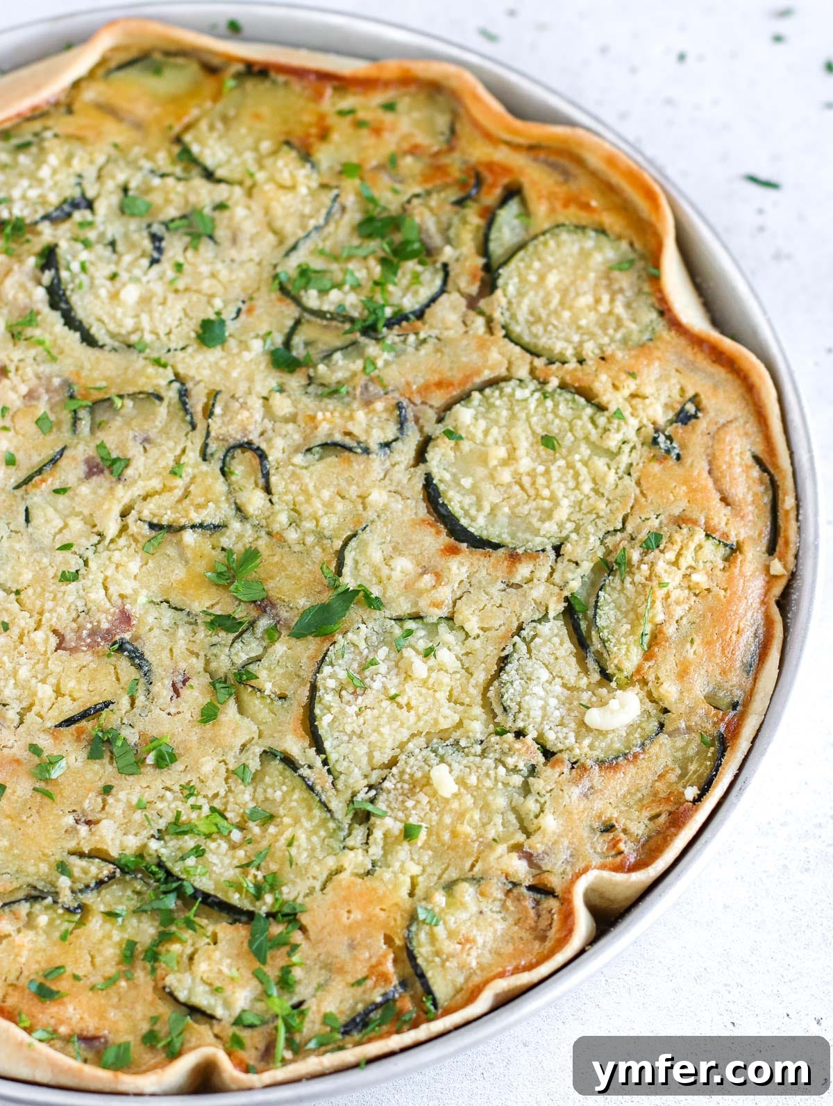 Wholesome Vegan Zucchini Pie 13 A slice of vegan zucchini pie, showing the perfectly crisp crust and moist, soft filling
