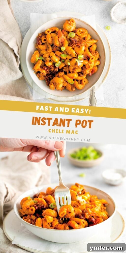Hearty Instant Pot Chili Mac 7 Instant Pot Chili Mac pin for Pinterest. A delicious and easy recipe.