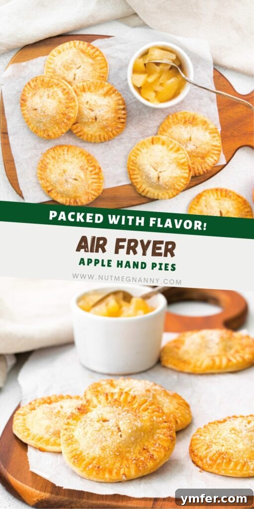 Crispy Air Fryer Apple Hand Pies 9 Air Fryer Apple Hand Pies pin for Pinterest.