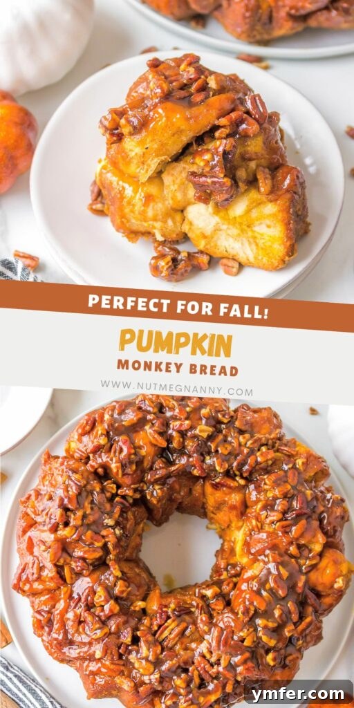 Large image of the final pumpkin monkey bread, ready to be served and enjoyed.