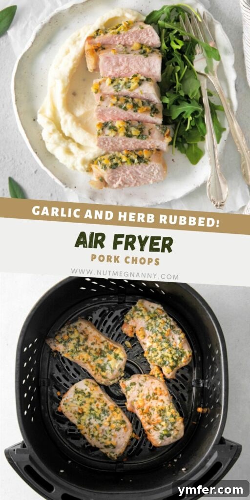 Perfect Air Fryer Pork Chops 9 Air Fryer Pork Chops pin for Pinterest.