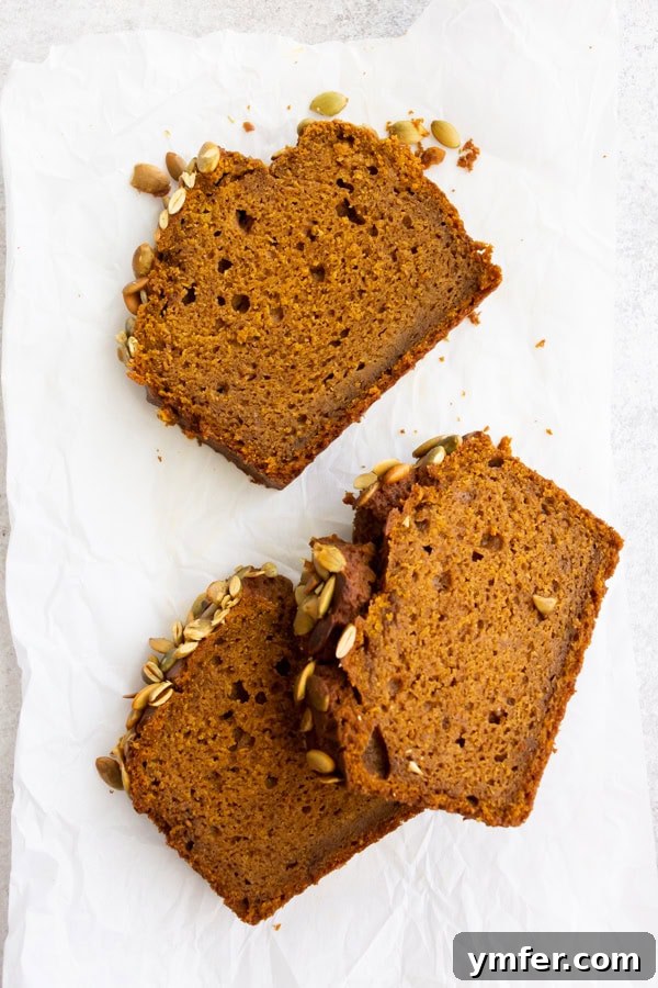 Sliced Copycat Starbucks Pumpkin Bread. 