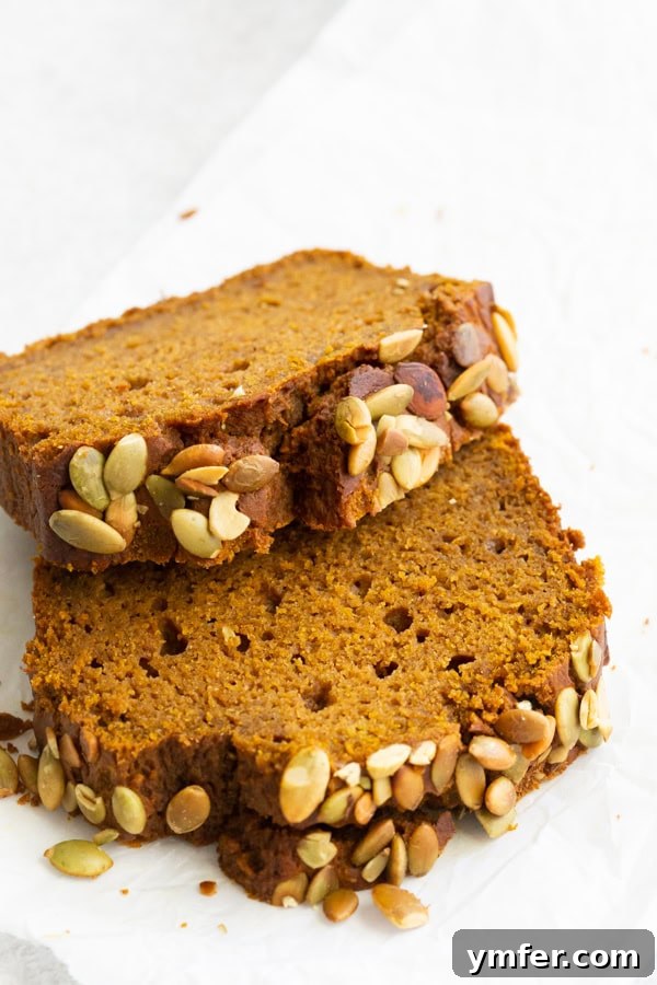 Copycat Starbucks Pumpkin Bread cut into slices. 