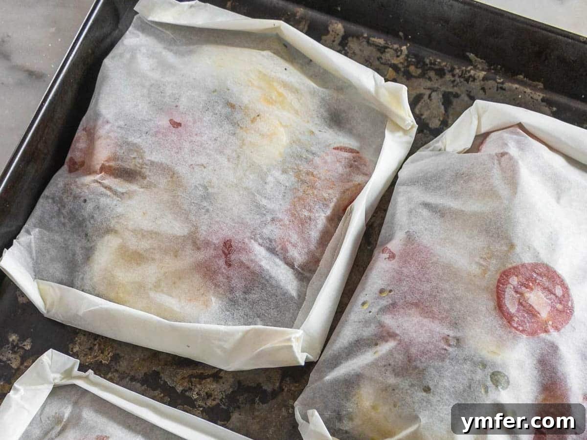 The Vegan Catch 12 Vegan Fish in parchment paper before baking
