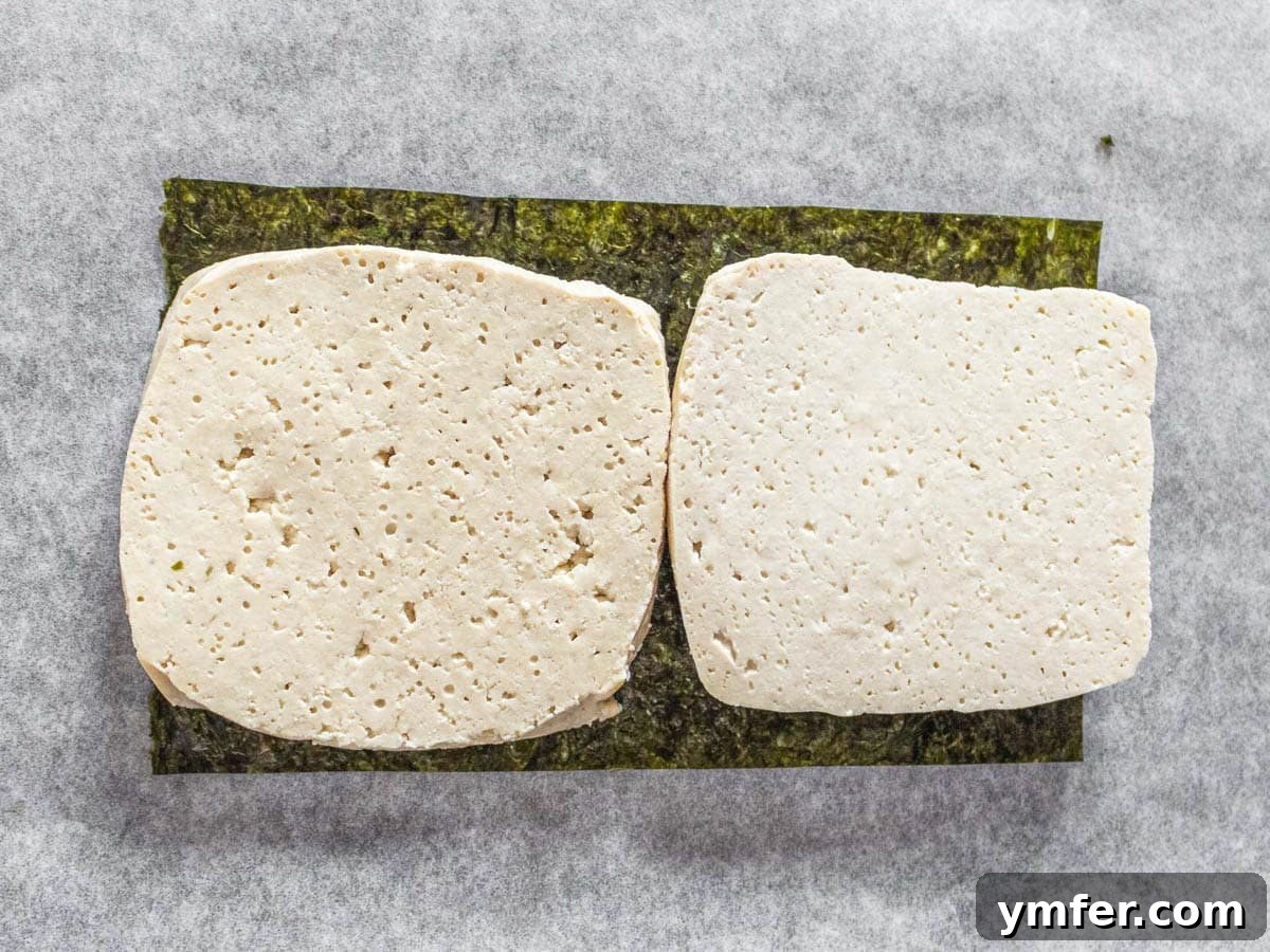 The Vegan Catch 8 tofu slices on nori sheets
