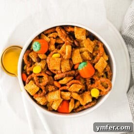 Autumn Snack Crunch 10 A bowl of delicious Harvest Chex Mix